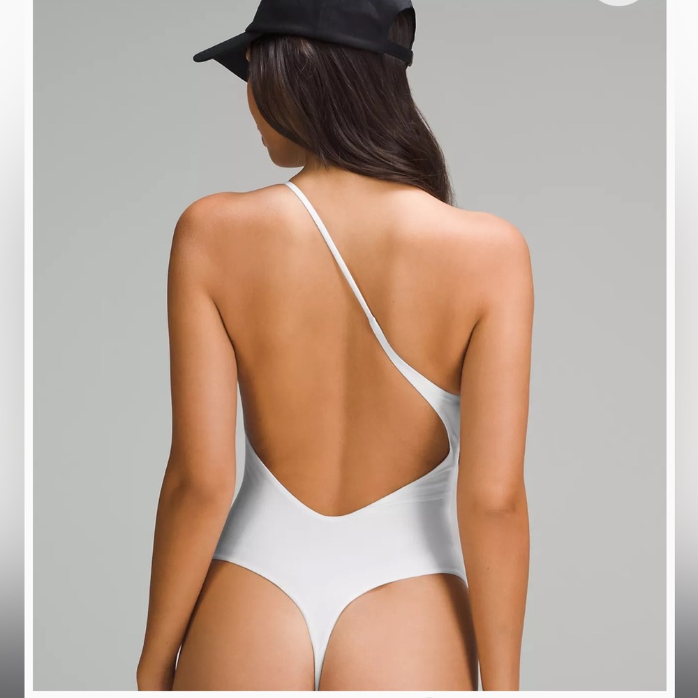 SOLD||Lululemon Wundermost Ultra-Soft Nulu One-Shoulder Spaghetti-Strap Bodysuit - Picture 3 of 8